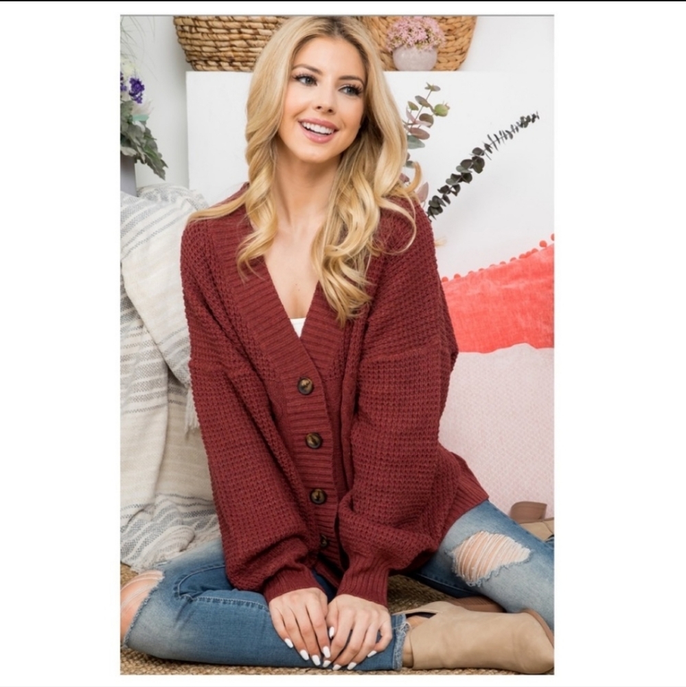 New Button Down Cardigan, Quality Material Sz M - image 2